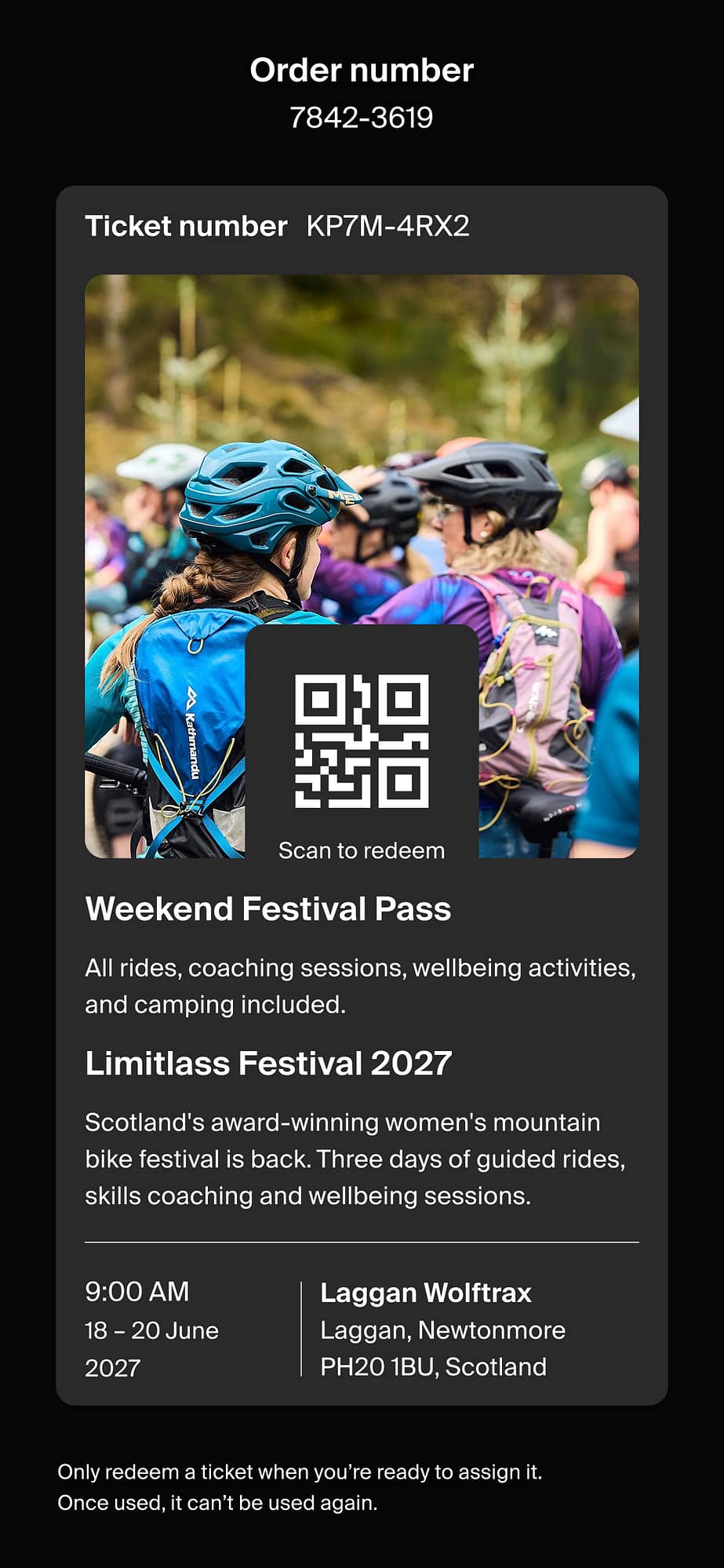 Mountain Bike United event ticket design