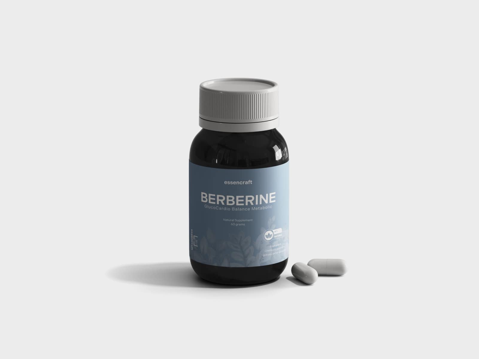 Innovative health supplement packaging concepts featuring a berberine bottle with pills, designed for modern wellness. - Alexi Hall